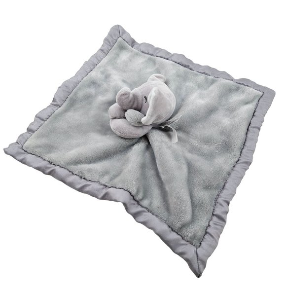 Carters Elephant Plush Lovey Gray Satin Edge and Back Security Blaket 2020 - Picture 9 of 10